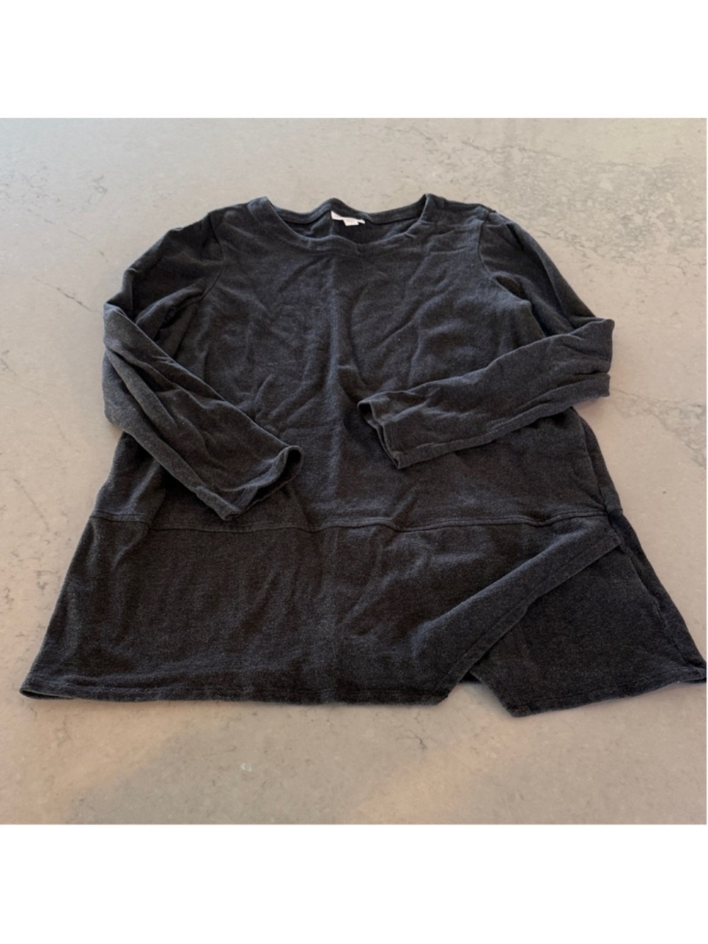 Pure Jill Gray Long Sleeve Tunic Top Medium